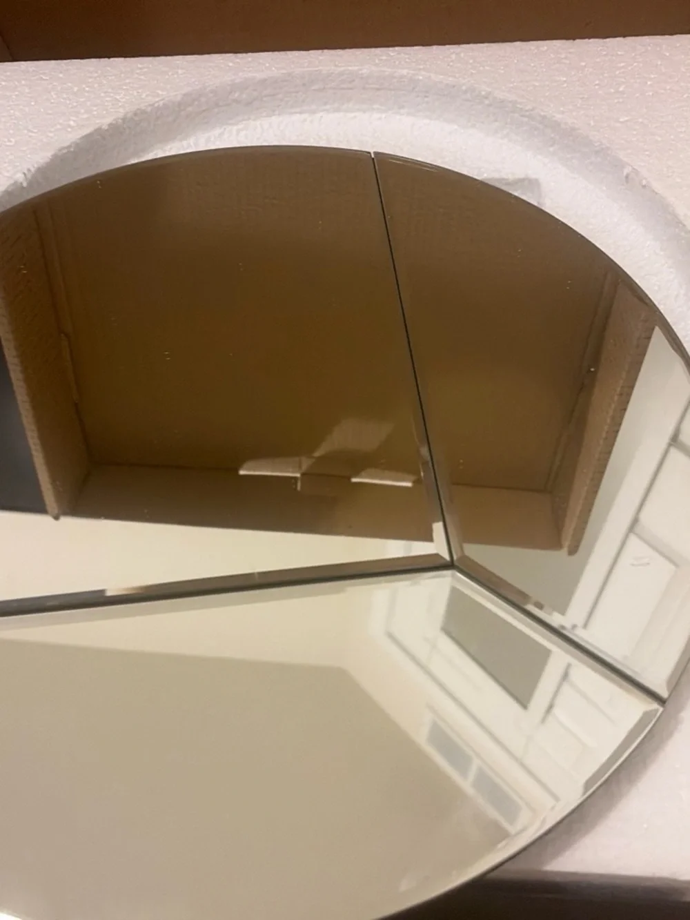 Modern Round Accent Mirror in Silver
